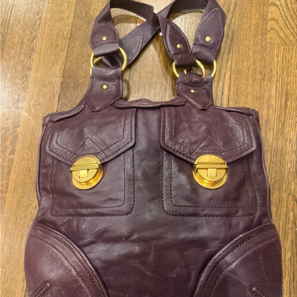 Marc Jacobs Elegant Purple Genuine Leather Women's Bag